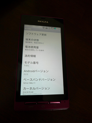 REGZA Phone T-01C Android 2.2アップグレード