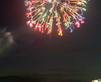 湖面に映る花火が綺麗 長浜・北びわ湖大花火大会を田村から撮影 #花火