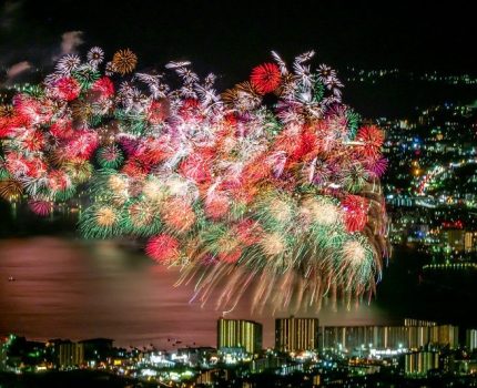 比叡山から撮影 びわ湖大花火大会と夜景のコラボ #花火 #琵琶湖花火