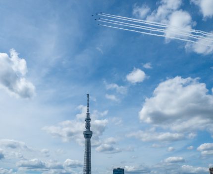 #TOKYO2020 パラリンピック ブルーインパルス展示飛行予行とスカイツリー特別ライティングとNHKアニパラ