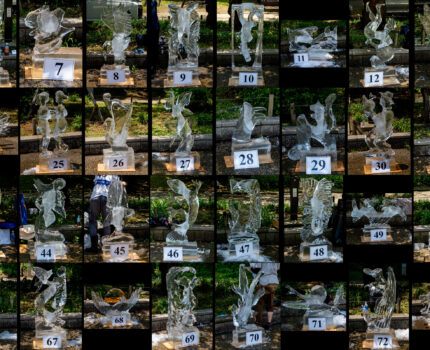 溶けゆく氷を短時間で氷彫刻作品に 灼熱の上野恩賜公園で開催された 第５３回全国氷彫刻展夏季大会 #上野 #氷彫刻