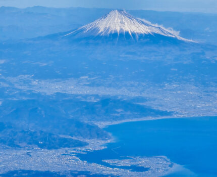 羽田空港離陸と空から見る富士山