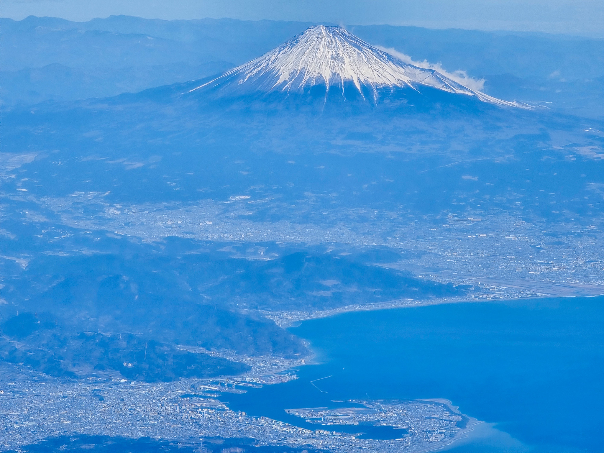 羽田空港離陸と空から見る富士山