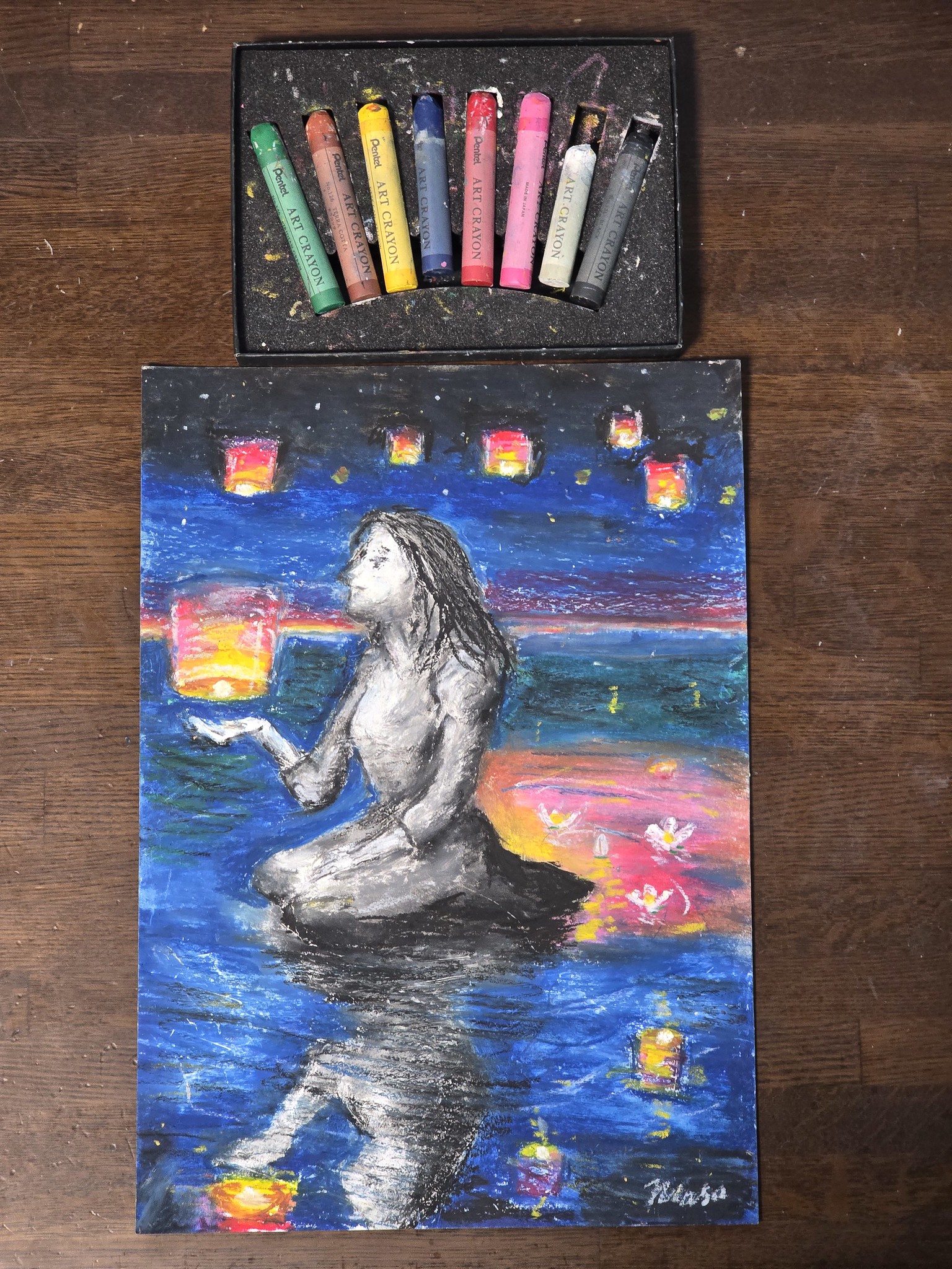 「100点のアートクレヨン画展」に応募しました #ぺんてる #アートクレヨン