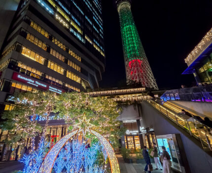 東京スカイツリー クリスマス特別ライティングが点灯 ドリームクリスマス2025