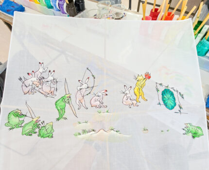 すみだの伝統工芸を体験４ ハンカチ染物 手描き友禅体験 #石山染工 #すみファン