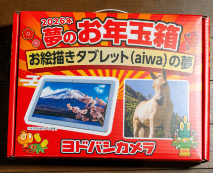 ヨドバシカメラ 2026年夢のお年玉箱 お絵描きタブレット(aiwa)の夢 到着