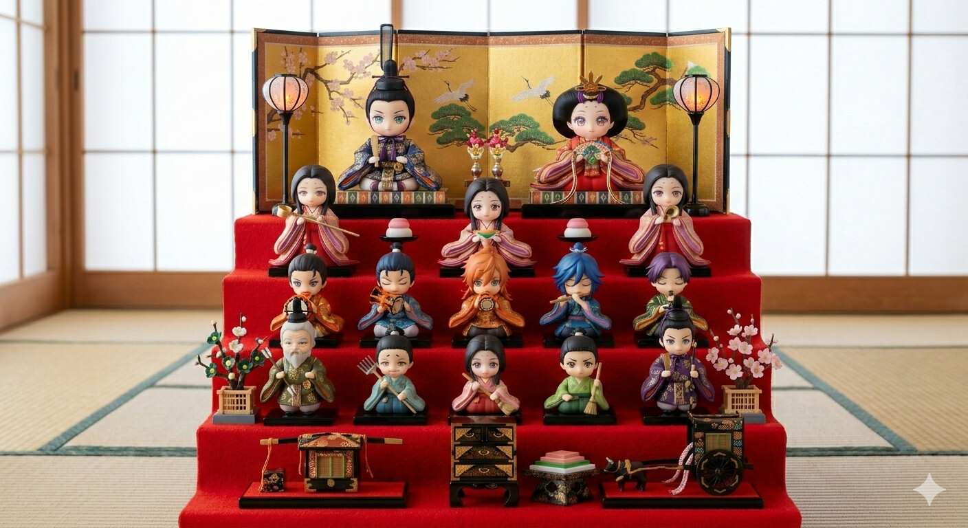 ひなまつり デフォルメアニメキャラ風のかわいい雛人形で画像生成AI比較 #生成AI