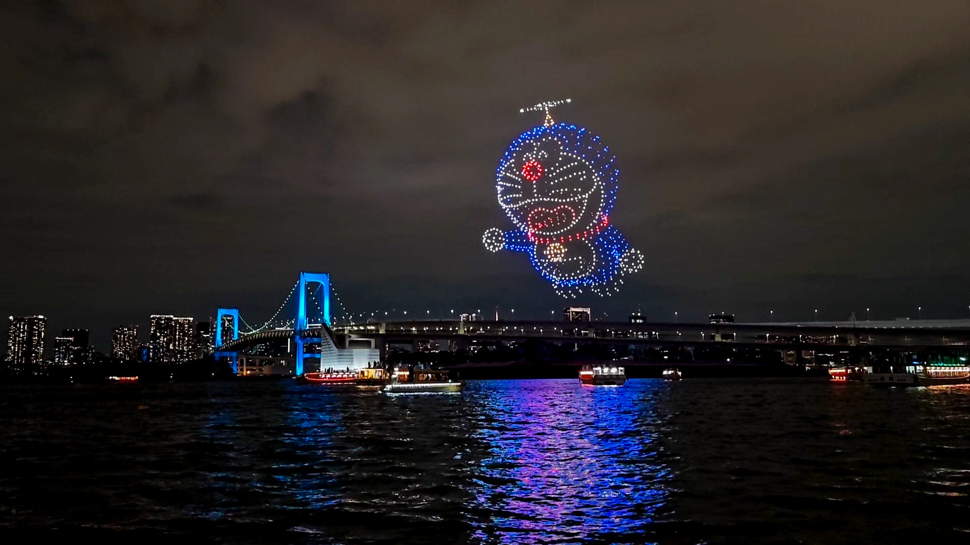 日本初開催 100％ドラえもん＆フレンズ ドローンショー @ お台場海浜公園 #100ドラ東京 #ドラえもん #ドローン