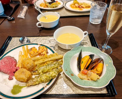 SANRAKU Champagne FES 2026 でシャンパンフリーフロー 山楽ランチビュッフェ fine dining 山科 京都